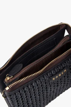 Saben Tilly Black Fine Braid Crossbody Bag