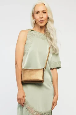 Saben Tilly Brushed Bronze Leather Crossbody Bag