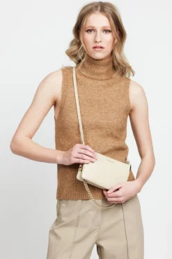 Saben Tilly Multi Pocket Biscotti Leather Crossbody Bag