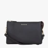 Saben Tilly Multi Pocket Black Leather Crossbody Clutch