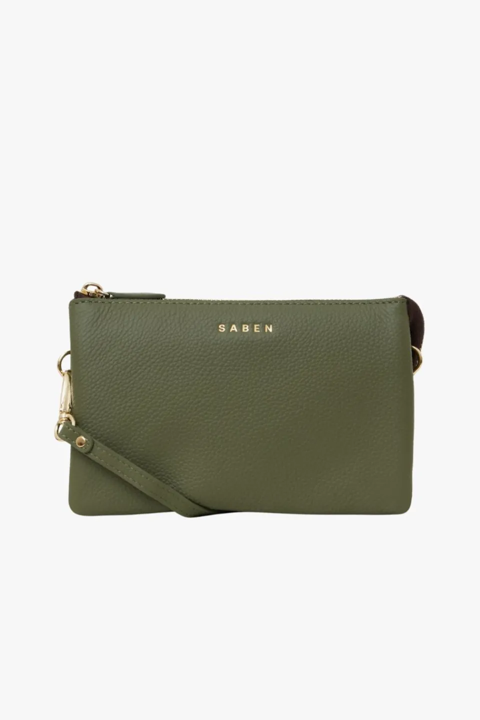 Saben Tilly Multi Pocket Cactus Leather Crossbody Clutch