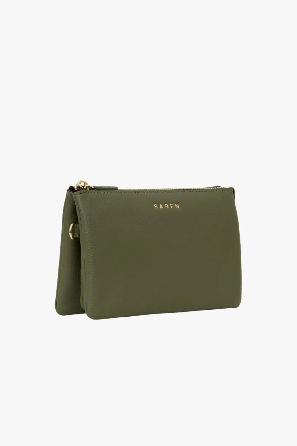 Saben Tilly Multi Pocket Cactus Leather Crossbody Clutch