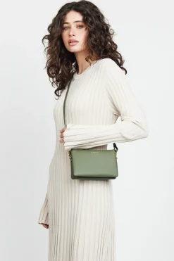 Saben Tilly Multi Pocket Cactus Leather Crossbody Clutch