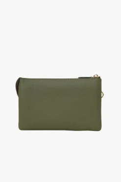 Saben Tilly Multi Pocket Cactus Leather Crossbody Clutch