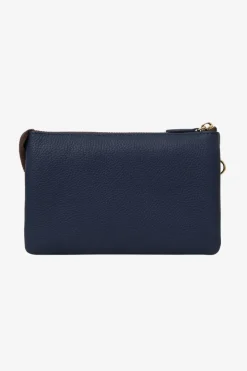 Saben Tilly Multi Pocket Midnight Blue Leather Crossbody Clutch