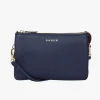 Saben Tilly Multi Pocket Navy Leather Crossbody Clutch