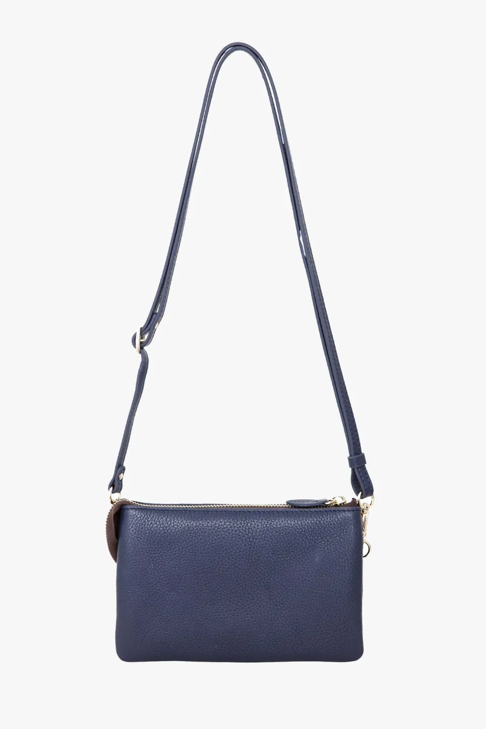 Saben Tilly Multi Pocket Navy Leather Crossbody Clutch