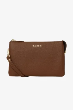 Saben Tilly Multi Pocket Nutshell Leather Crossbody Clutch