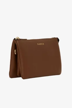 Saben Tilly Multi Pocket Nutshell Leather Crossbody Clutch