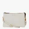 Saben Tilly Multi Pocket White Leather Crossbody Clutch
