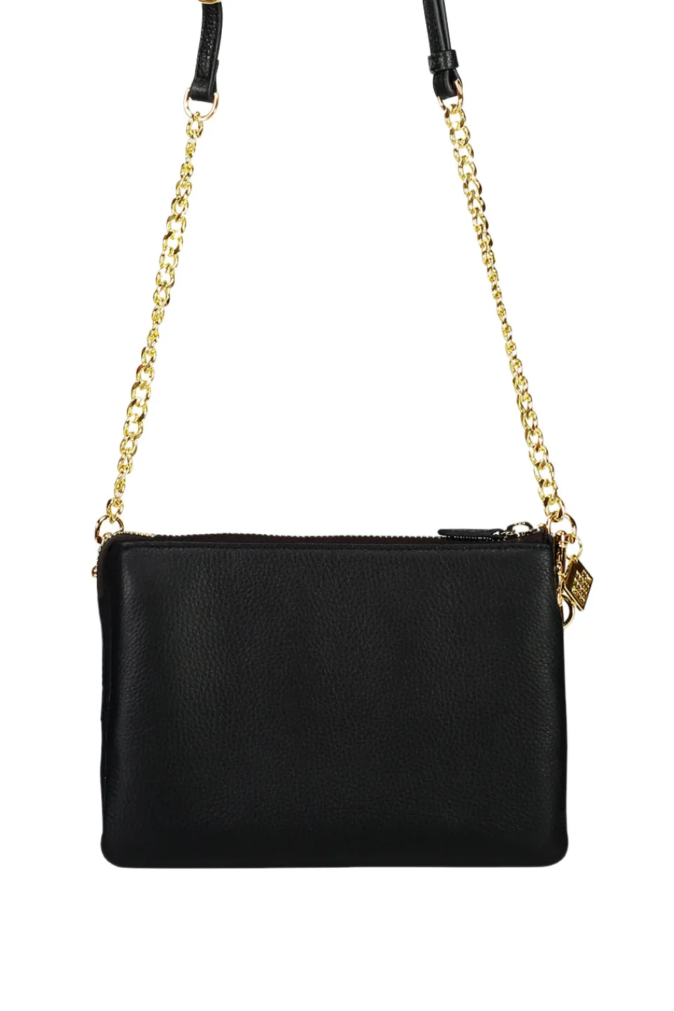 Saben Tilly's Big Sis Black Multi Pocket Chain Strap Leather Large Clutch