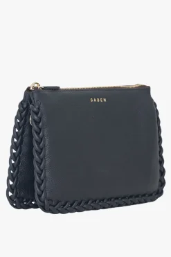 Saben Tilly's Big Sis Black Plait Edge Crossbody Bag