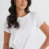 Humble + Heart Timely White Tie Front Organic Tee