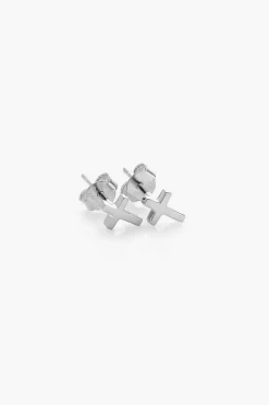 Stolen Girlfriends Club Tiny Stolen Cross Earrings EOL