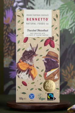 Bennetto Toasted Hazelnut 80g Stone Fairtrade Chocolate