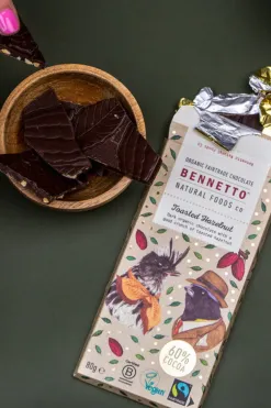 Bennetto Toasted Hazelnut 80g Stone Fairtrade Chocolate