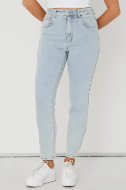 Among the Brave Tommy Acid Wash High Waist Straight Leg Jean