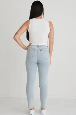 Among the Brave Tommy Acid Wash High Waist Straight Leg Jean
