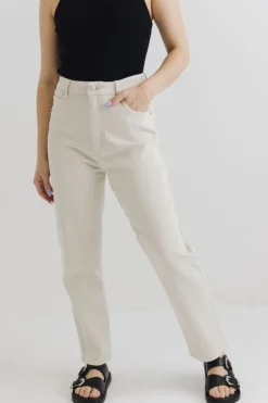 Among the Brave Tommy Ecru High Waist Straight Leg Jean