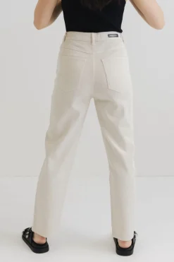 Among the Brave Tommy Ecru High Waist Straight Leg Jean