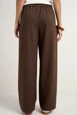 Stories be Told Townie Chocolate Stripe Side Tape Wide Leg Pants