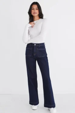 Among the Brave Trace White Sheer LS Knit Top