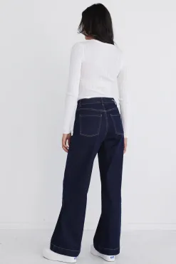Among the Brave Trace White Sheer LS Knit Top