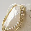 Humble + Heart Triple Bead Gold White Gold Bracelet