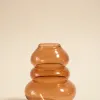 Willow u0026 Mae Triple Flat Bubble Brown 13cm Glass Vase