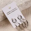 Humble + Heart Triple Hoop Set EOL Rhodium Earrings
