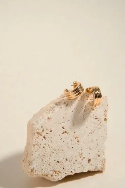 Humble + Heart Triple Ridge EOL Gold Huggie Earring