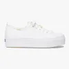 Keds Triple Up White Leather Platform Sneaker