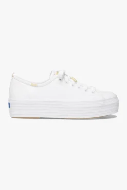 Keds Triple Up White Leather Platform Sneaker