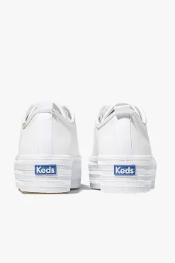 Keds Triple Up White Leather Platform Sneaker