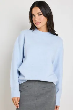 Stories be Told True Ice Blue Crewneck Knit Jumper