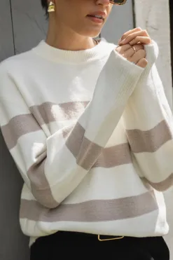 Stories be Told True Natural Stripe Crew Knit Jumper