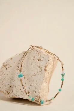 Humble + Heart Turquoise Bead Gold Bracelet