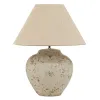 CC Interiors Tuscan Style Stone Medium Lamp with Biscotti 51cm Lampshade