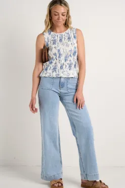 Ivy + Jack Tuscany Porcelain Print Sleeveless Shell Top