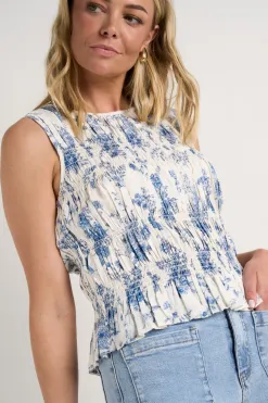 Ivy + Jack Tuscany Porcelain Print Sleeveless Shell Top