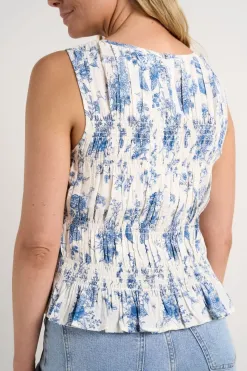 Ivy + Jack Tuscany Porcelain Print Sleeveless Shell Top