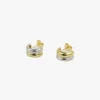 Brie Leon Two Tone 18k Gold Plated Curve Earrings