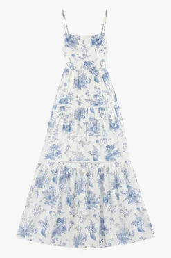 Ivy + Jack Universe Porcelain Print Tie Back Strappy Maxi Dress