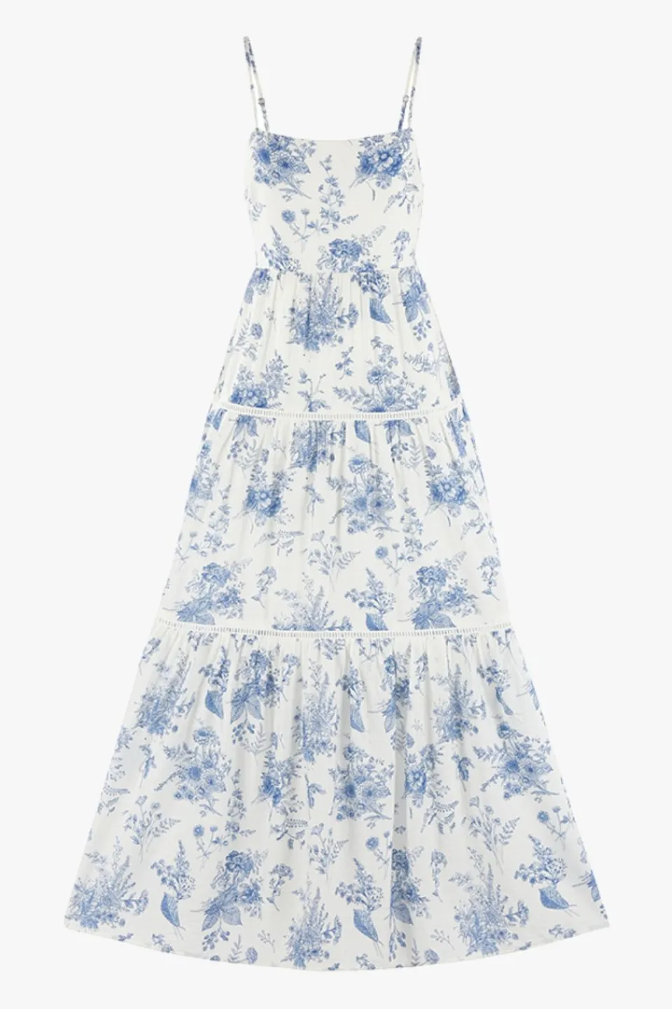 Ivy + Jack Universe Porcelain Print Tie Back Strappy Maxi Dress