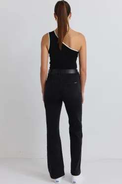 Stories be Told Urban Black One Shoulder Knit Top