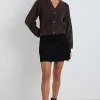 Among the Brave Valid Black Cord Mini Skirt