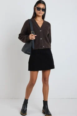 Among the Brave Valid Black Cord Mini Skirt
