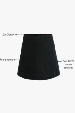 Among the Brave Valid Black Cord Mini Skirt