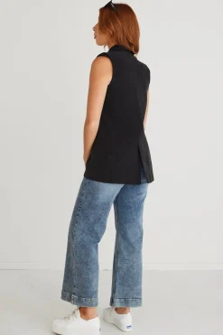 Stories be Told Vancouver Black Soft Touch Longline Vest