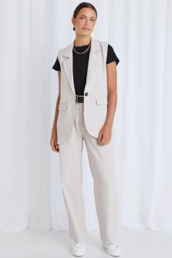 Stories be Told Vancouver Bone Soft Touch Longline Vest